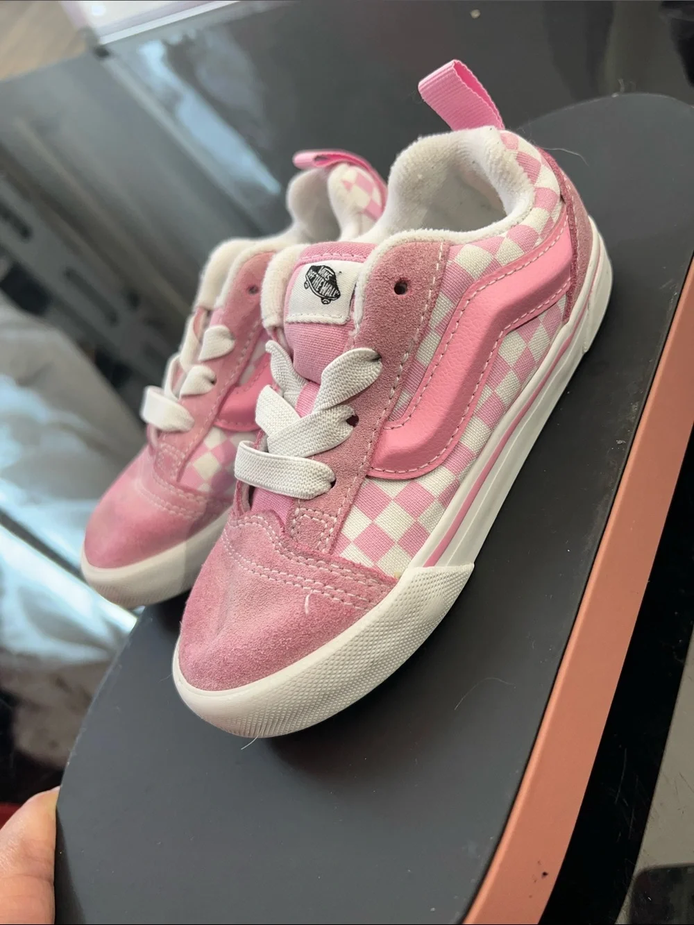 Vans Pink Checkerboard Old Skool LX Sneakers